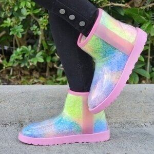 Womens Clear‎ Multi Color Ankle Comfort Boots